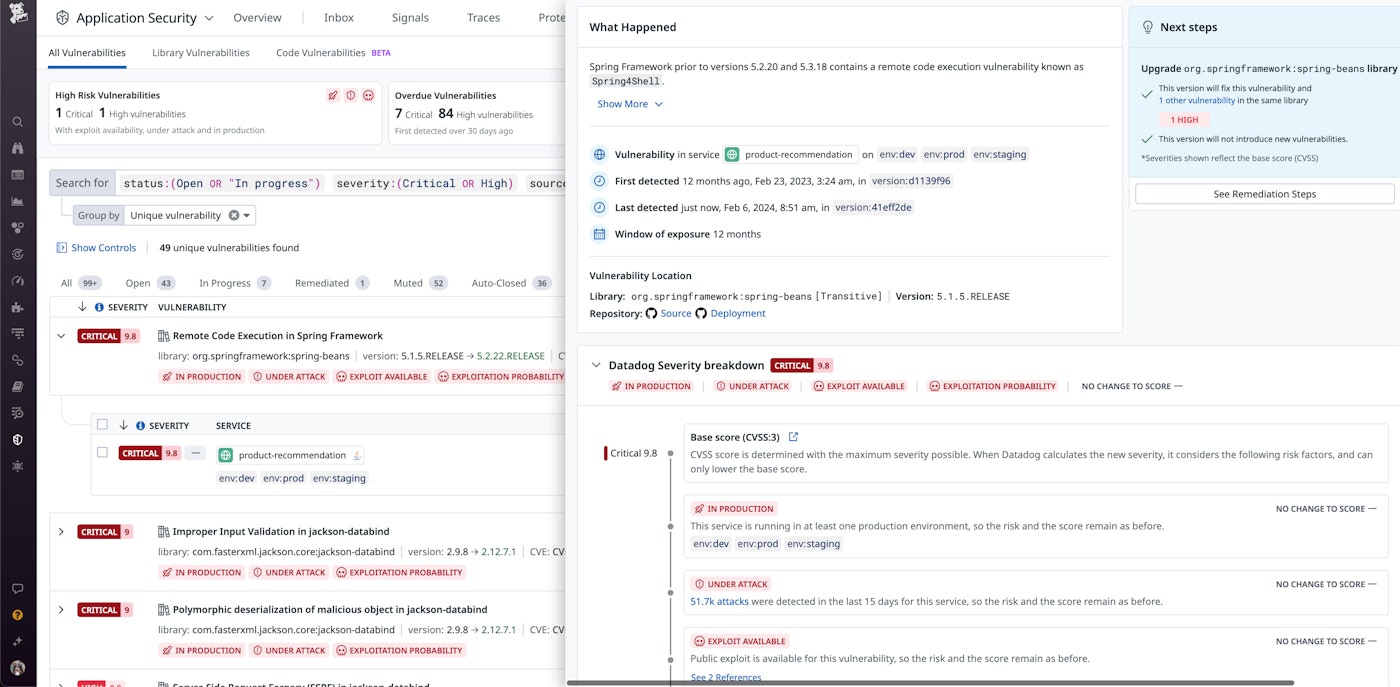 Datadog Software Composition Analysis code snippet Datadog Software Composition Analysis code snippet